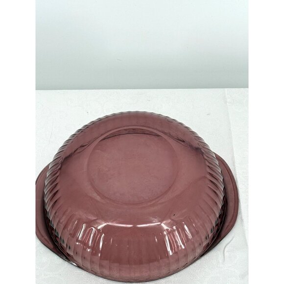 Vintage Pyrex 2QT 2L Cranberry/Purple Sculpted Glass Baking Dish - Picture 4 of 5